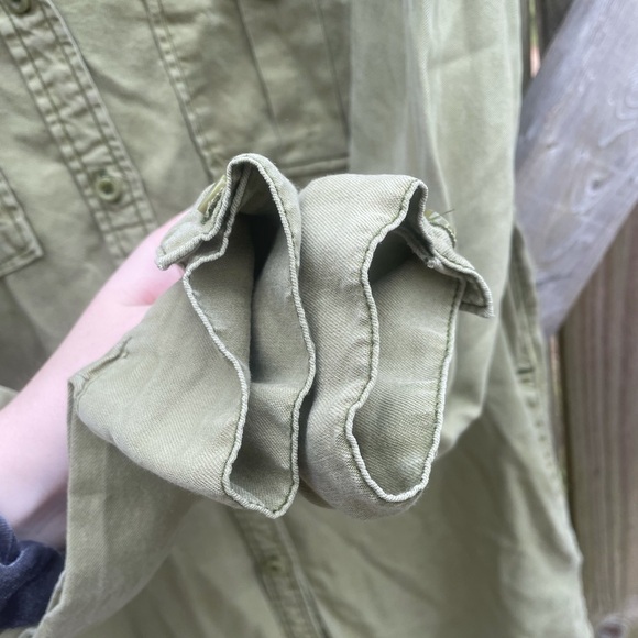 Philosophy Tencil Longline Tunic Boyfriend Button Down Roll Tab Sleeve Dress - Picture 3 of 7